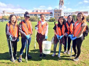 Volunteers at a Dolores Park cleanup