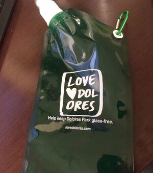 Reusable water bottle for a glass-free park